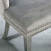 Gray finish flannelette contemporary dining chair additional photo 3 of 2