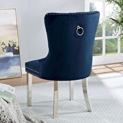 Blue finish flannelette contemporary dining chair additional photo 2 of 2