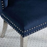 Blue finish flannelette contemporary dining chair additional photo 3 of 2