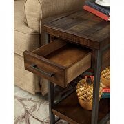 Dark oak rustic side table additional photo 2 of 3