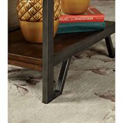 Dark oak rustic side table additional photo 4 of 3