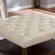 Walnut/ beige padded seat transitional square ottoman by Furniture of America additional picture 2