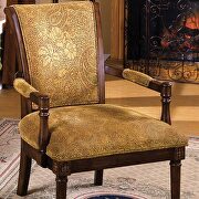Tan padded fabric seat traditional accent chair by Furniture of America additional picture 2