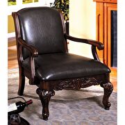 Antique dark cherry traditional accent chair by Furniture of America additional picture 2