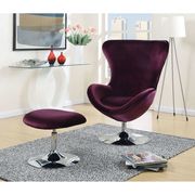 Purple accent / lounge chair w/ ottoman additional photo 2 of 3