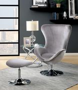 Gray Contemporary Accent Chair w/ Ottoman by Furniture of America additional picture 2