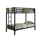 Twin/twin bunk bed in black finish additional photo 2 of 1
