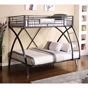 Gun metal/chrome contemporary twin/full bunk bed by Furniture of America additional picture 2