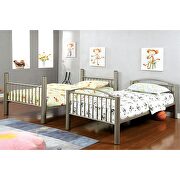 Twin/twin bunk bed in metallic gold finish by Furniture of America additional picture 2