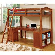Twin/workstation loft bed in oak finish by Furniture of America additional picture 4