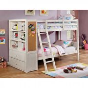 White finish solid wood twin/twin bunk bed by Furniture of America additional picture 2