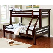 Walnut finish transitional twin/ queen bunk bed by Furniture of America additional picture 2