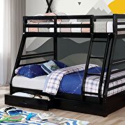 Twin/full bunk kids bed w/ 2 drawers in black by Furniture of America additional picture 2