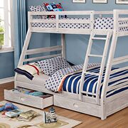 Twin/full bunk kids bed w/ 2 drawers in wire-brushed white by Furniture of America additional picture 2