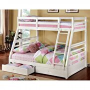 Twin/full bunk bed in white finish w/ two drawers additional photo 2 of 1