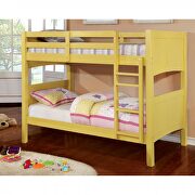 Solid wood bunk bed in yellow finish by Furniture of America additional picture 2