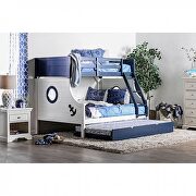 Twin/full bunk bed in blue/ white finish additional photo 2 of 1
