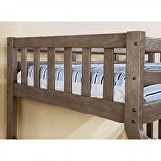 Wire-brushed warm gray finish transitional twin/full bunk bed by Furniture of America additional picture 3