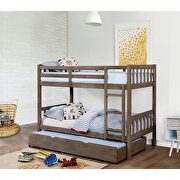 Wire-brushed warm gray finish transitional twin/twin bunk bed by Furniture of America additional picture 2