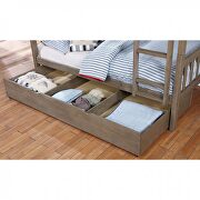 Wire-brushed warm gray finish transitional twin/twin bunk bed by Furniture of America additional picture 3