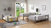 Metallic gold  steel construction twin triple decker bed by Furniture of America additional picture 3