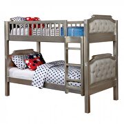 Champagne finish transitional twin/twin bunk bed by Furniture of America additional picture 2