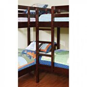 L-shaped quadruple twin bunk bed in dark walnut finish by Furniture of America additional picture 2