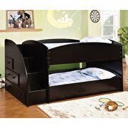 Arch design side panels bunk bed in black finish by Furniture of America additional picture 2