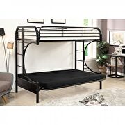 Black finish twin/twin bunk bed w/ futon bottom bunk additional photo 3 of 8