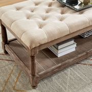 Beige linen fabric traditional bench by Furniture of America additional picture 2