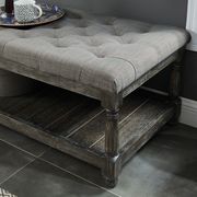 Gray linen fabric traditional bench by Furniture of America additional picture 2