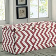 Red chevron printed fabric storage ottoman by Furniture of America additional picture 2