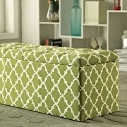 Green quatrefoil patterns storage ottoman by Furniture of America additional picture 2