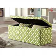 Green quatrefoil patterns storage ottoman by Furniture of America additional picture 3
