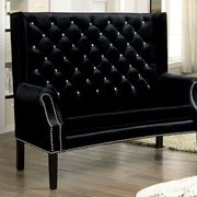 Black Contemporary Love Seat Bench by Furniture of America additional picture 2