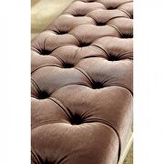 Brown padded flannelette contemporary bench additional photo 3 of 2