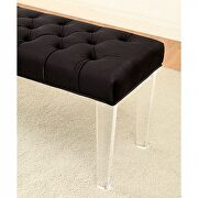 Black padded flannelette contemporary bench by Furniture of America additional picture 3