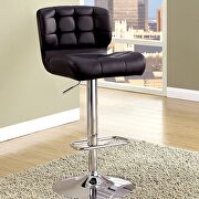 Black leatherette contemporary bar stool by Furniture of America additional picture 2