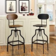 Dark brown industrial swivel bar stool by Furniture of America additional picture 2