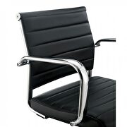 Black leatherette contemporary bar stool additional photo 3 of 3