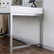 White/chrome transitional computer desk by Furniture of America additional picture 3