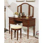 Brown cherry transitional vanity w/ stool additional photo 2 of 1