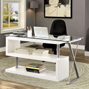 White high gloss finish contemporary desk by Furniture of America additional picture 2