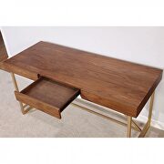 Light walnut/gold contemporary desk by Furniture of America additional picture 3