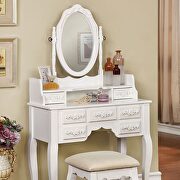 White finish floral accents vanity w/ stool by Furniture of America additional picture 2