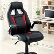 Black/silver/red leatherette contemporary office chair by Furniture of America additional picture 2
