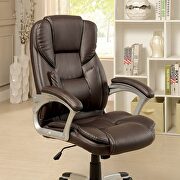 Dark brown leatherette contemporary office chair by Furniture of America additional picture 2