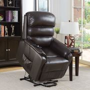 Dark brown traditional recliner chair by Furniture of America additional picture 2