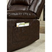 Brown leatherette traditional recliner chair by Furniture of America additional picture 3