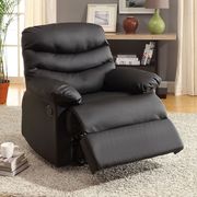 Comfortable black leatherette recliner chair by Furniture of America additional picture 2